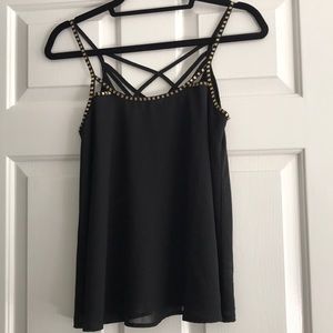 Beaded spaghetti strapped top